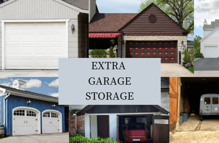 A collage of car garages